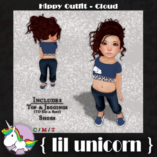 { lil unicorn } Hippy Outfit - Cloud