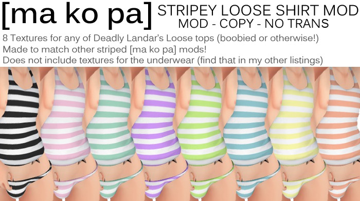 [ma ko pa] Stripey Loose Shirt Mod