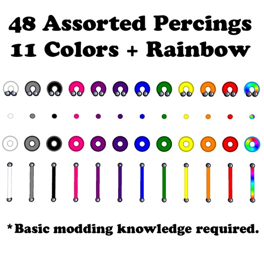 48 Assorted Pony Piercings
