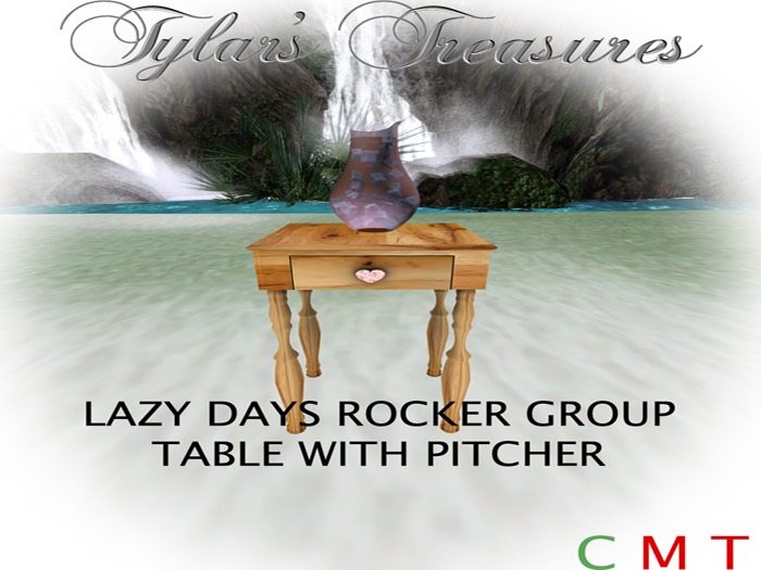 .:TT:.  LAZY DAYS ROCKER GROUP TABLE WITH PITCHER BOXED
