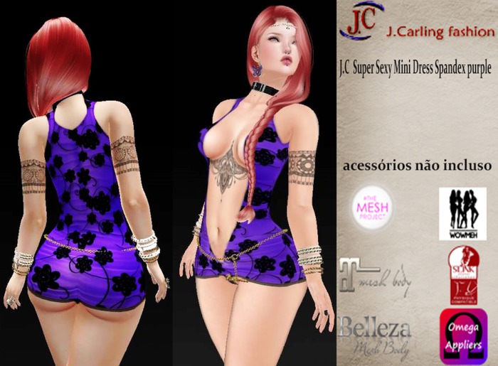 J.C  Super Sexy Mini Dress Spandex purple