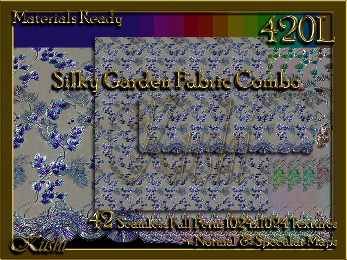 Silky Garden Fabric Combo Seamless Textures Materials Ready Full Perms 1024x1024