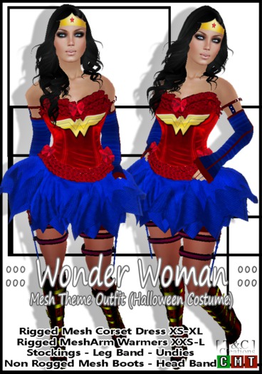 T&C ::: Wonder Woman ::: Mesh Theme Outfit (Halloween Costume)