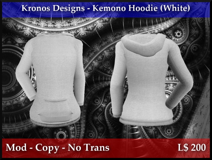 Kronos Designs - Kemono Hoodie (White)
