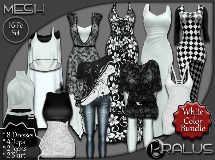 ::KRALUS:: Mesh : Color Bundle : White (You save over 700L)