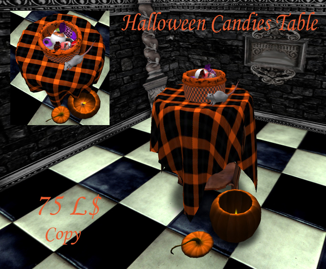 Box Halloween candies table