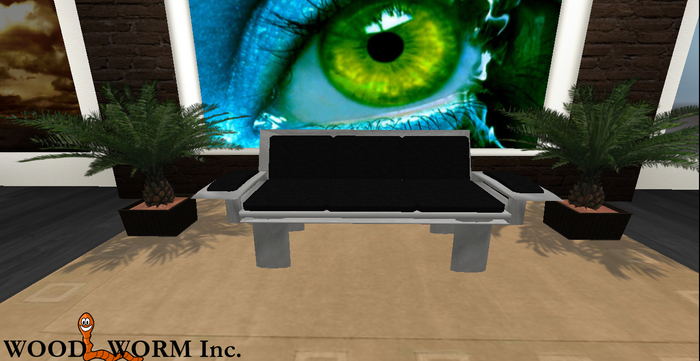 A black couch with sit animations for singles and couples. All in all 30 animations