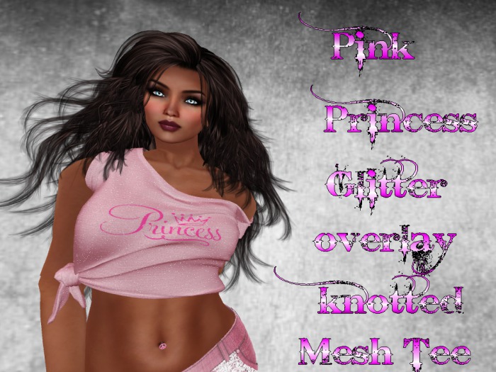 BWR PINK PRINCESS GLITTER KNOTTED TEE