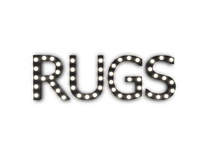 [Px] "RUGS" Illuminated Light Bulbs Sign