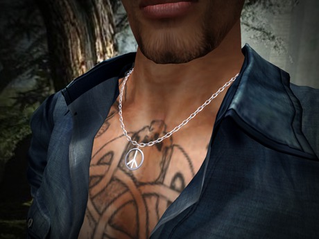 Mens Peace Sign Necklace