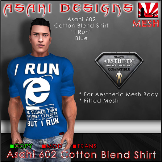 {AD} 602 Aesthetic “Run” shirt - Blue 