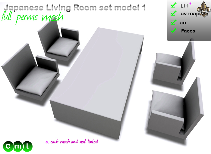 Second Life Marketplace LS Inc. Full Perms Japanese Living Room