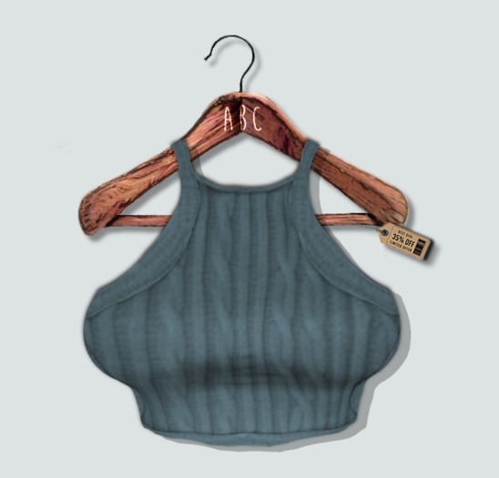 {ABC} Ribbed Crop Steel Blue