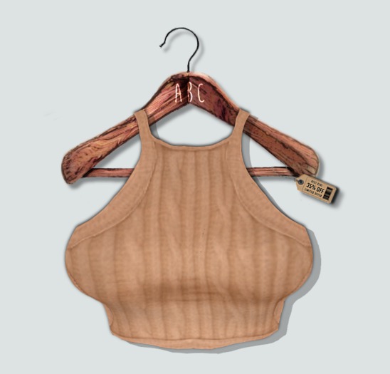 {ABC} Ribbed Crop Tan