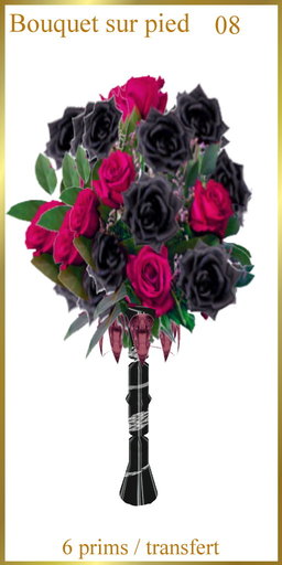 Column flowers red and black roses / bouquet-sur-pied08