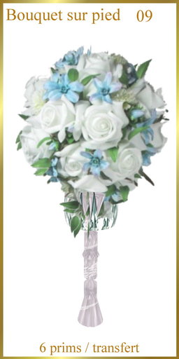 Column flowers white and blue / bouquet-sur-pied09