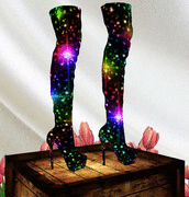 rainbow sparkle boots
