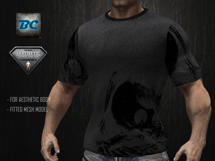 !!!Bathory AMB!!! T-Shirt for Niramyth AESTHETIC Advanced Mesh Body - Fitted Mesh - Gray Skull