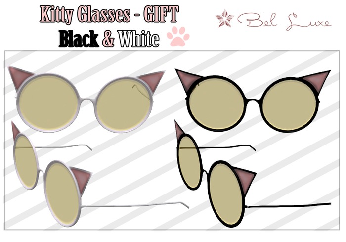 Bel Luxe - KITTY Glasses - GIFT - B&W