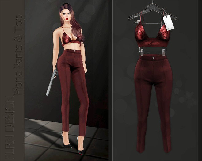 [FLRN] Fiona Pants & Top Red