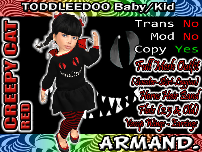 --ARMAND-- CREEPY CAT - RED