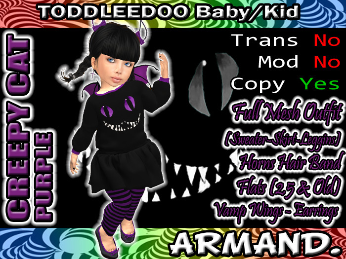 --ARMAND-- CREEPY CAT - PURPLE