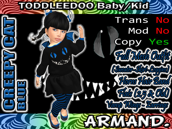 --ARMAND-- CREEPY CAT - BLUE