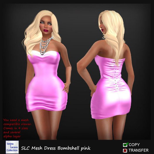 SLC Mesh Dress Bombshell pink