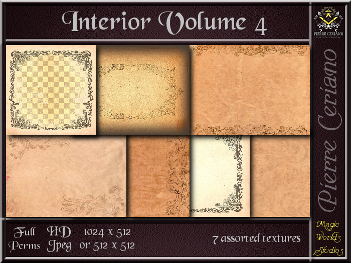 Interior Volume 4 - 7 FULL PERMS Textures