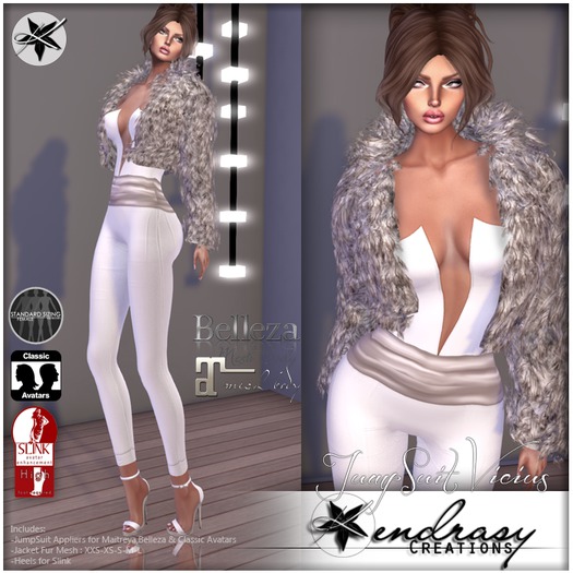 :::KC::: Jump Suit Vicius White