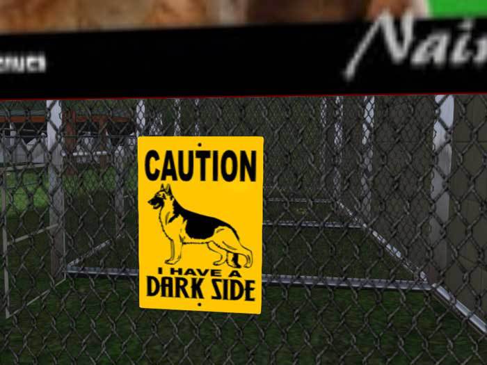 Caution, Dark Side, Yard Sign, German Shepherd