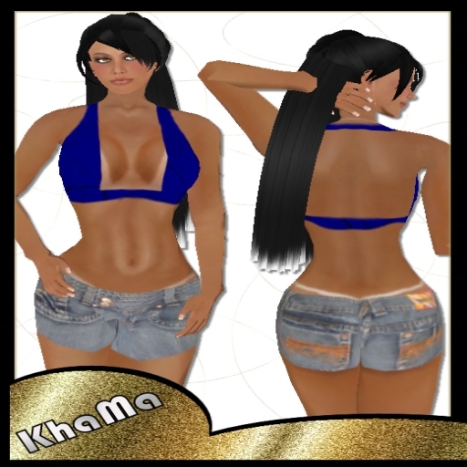 Jeans Shorts Set - Electric Blue