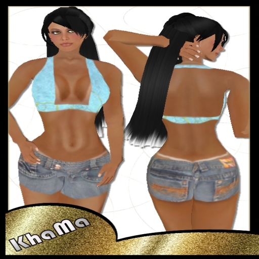 Jeans Shorts Set - Powder Blue