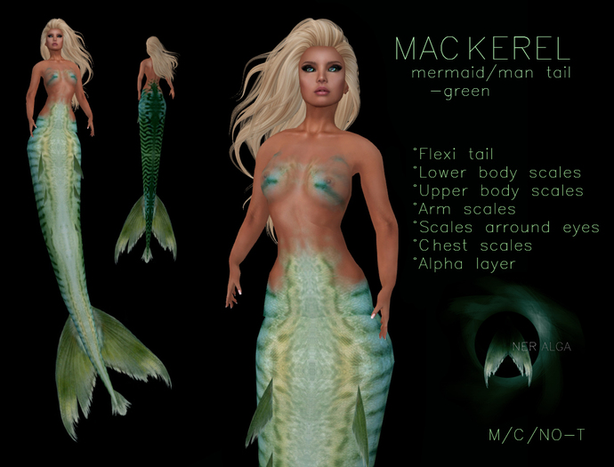 ::NERALGA:: MACKEREL - green - Mermaid Tail