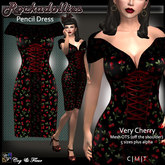 C&F Vintage OTS Pencil Dress - Cherries
