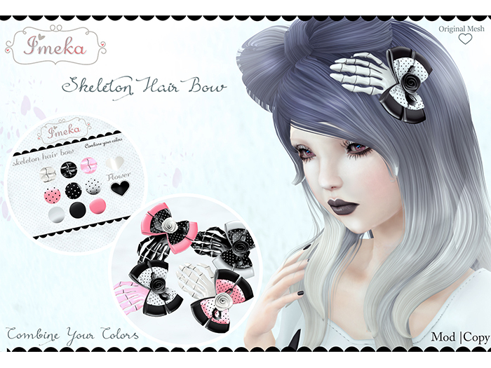 {Imeka} Skeleton Hair Bow