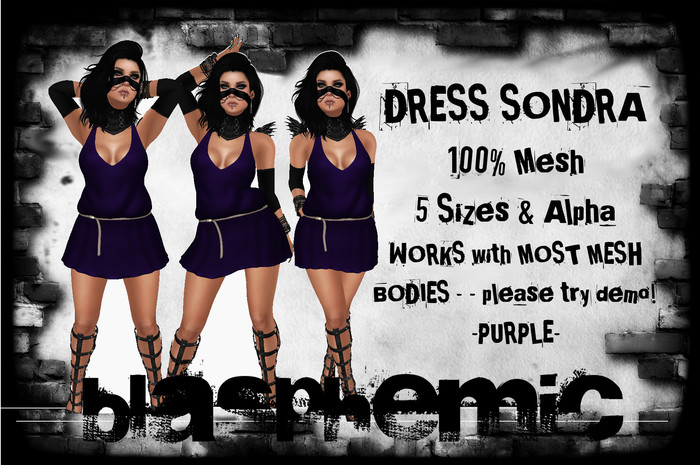 BLASPHEMIC - DRESS SONDRA - PURPLE - WEAR!!!