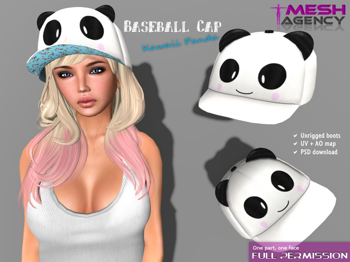 Kawaii Panda Baseball Cap - FULL PERM