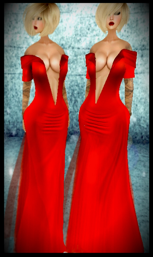Deep Cleavage Gown Dress 1