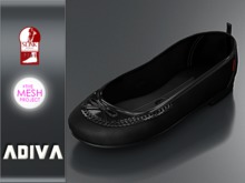 aDiva Nala Black Patent Ballerinas Slink AvEnhan & TMP Bare Feet Addon