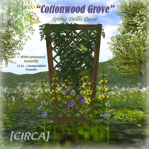[C.] Pkg - "Cottonwood Grove" Bird House Stand - Spring