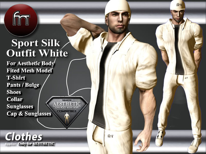 [FN] Aesthetic Sport Silk Outfit White - Suit Bag