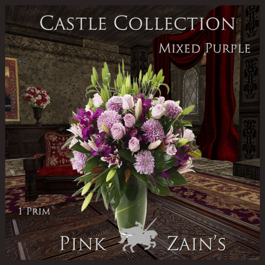 Mixed Purples In leaf Vase