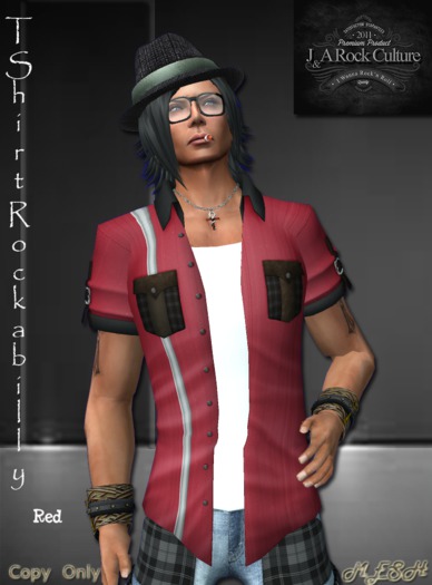 T-Shirt Rockabilly J&A Red