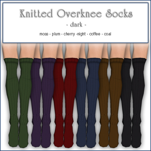 Sway's Knitted Overknee Socks - DARK / multi pack
