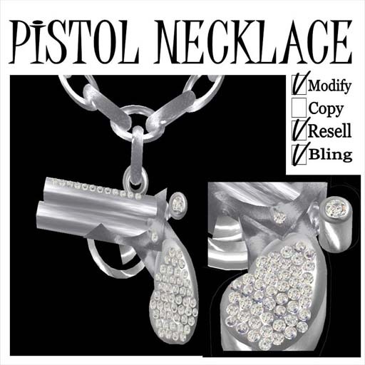 Jewelry - PISTOL NECKLACE SILVER  