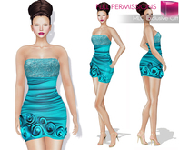 MI960362 MI Strapless Prom Dress with Roses