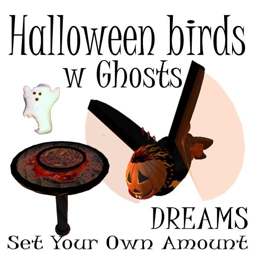 Animals - HALLOWEEN BIRDS WITH LITTLE WHITE GHOSTS