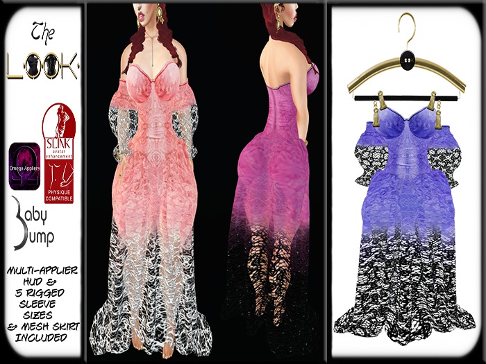 ! [L] ! Laced Raz Princess Dress & Applier Hud