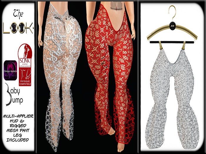 ! [L] ! Riskay White Lace Pants & Applier Hud